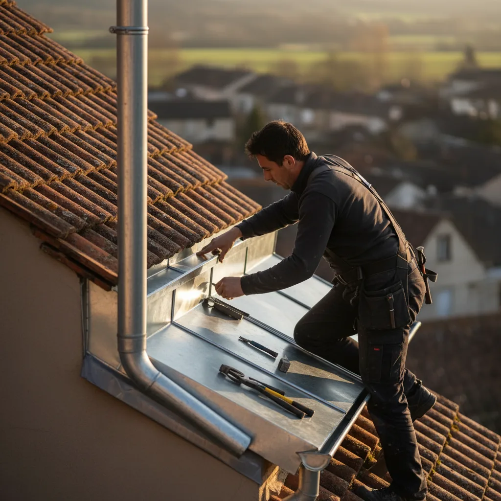 Toiture en zinc moderne