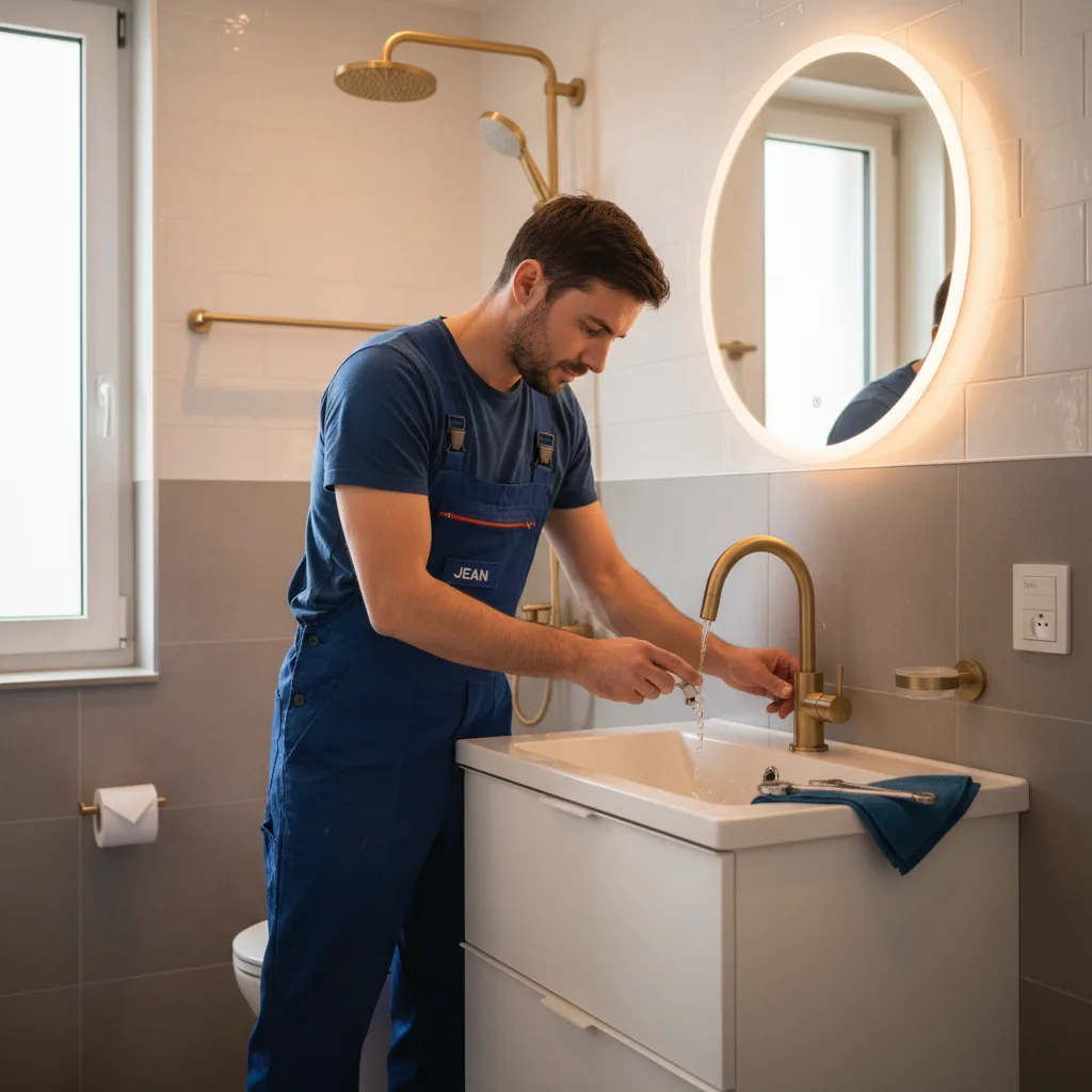 Plombier professionnel en intervention à Lorient